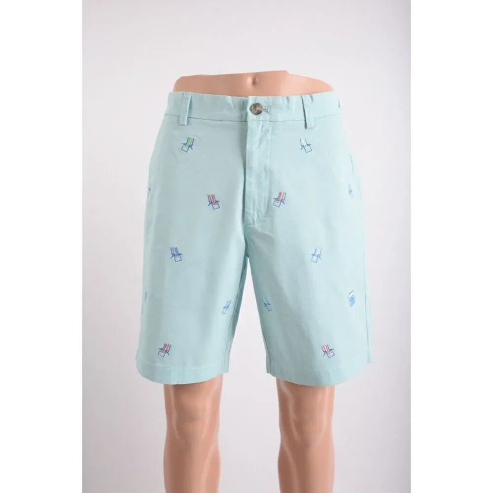 Vineyard Vines Mens Embroidered Breaker Shorts US 35 Beach Chair 9" Blue NWT